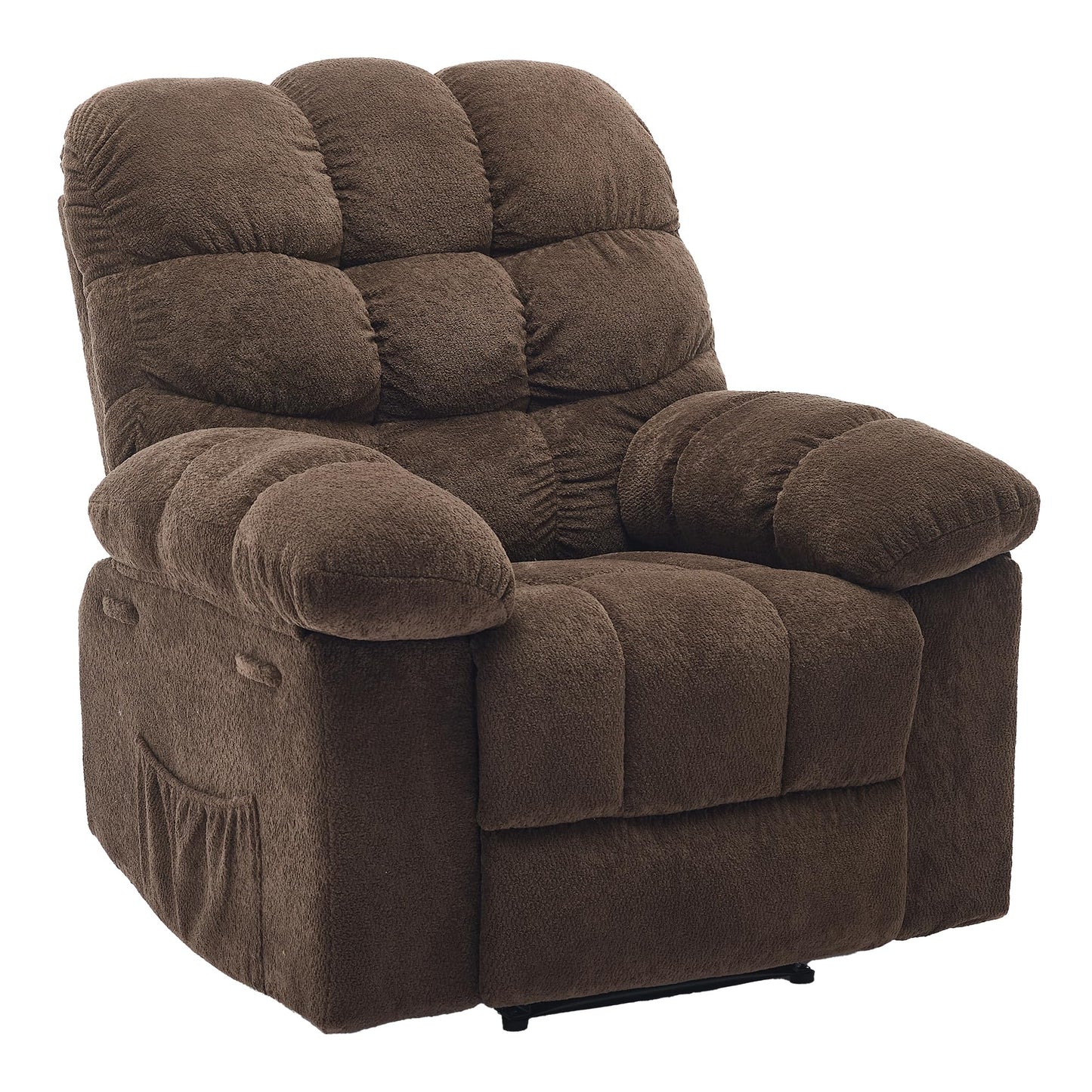 Garvee Manual Recliner Chair,Ergonomic Overstuffed Breathable Fabric Reclining Chair with Side Pockets,q235 Steel Frame Lazy Boy Recliner Single Sofa for Living Room Bedroom