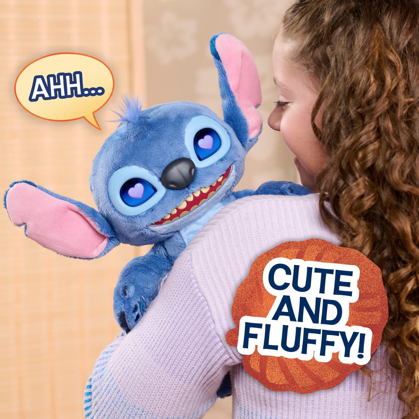 Just Play Disney Stitch Many Moods 34,3 cm Interactive Plush, 50+ Sounds & Phrases, LCD Eyes, inspired by Disney's new live-action Lilo & Stitch movie, Toy for Fans, Girls, Boys, Kids 3