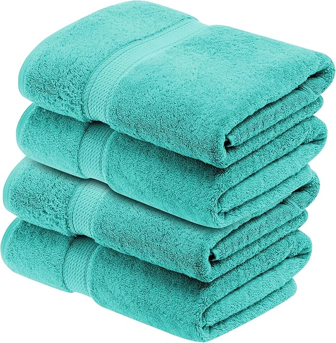 Superior Egyptian Cotton Pile Bath Towel Set of 4, Ultra Soft Luxury Towels