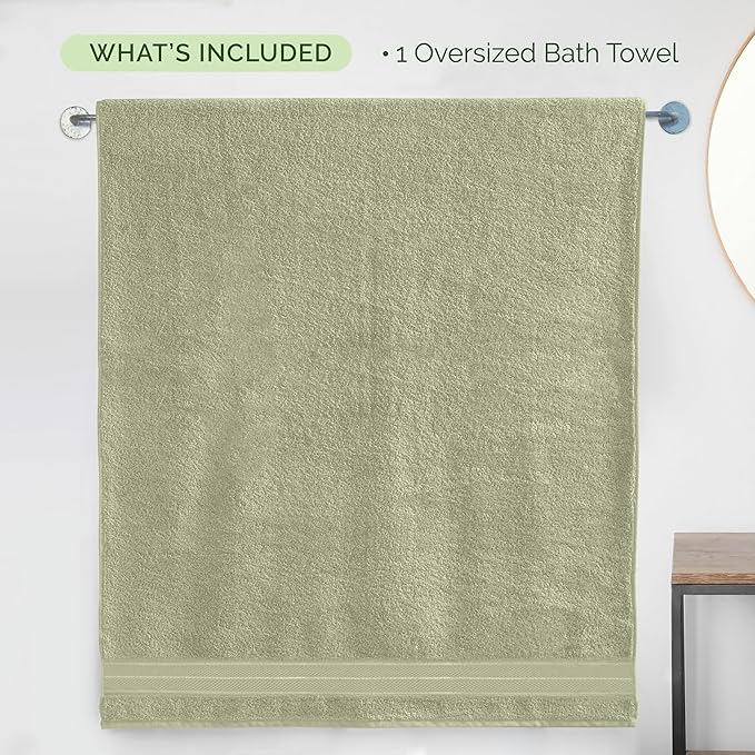Elegant Comfort Three Line Popcorn Extra Large Luxury Bath Towel