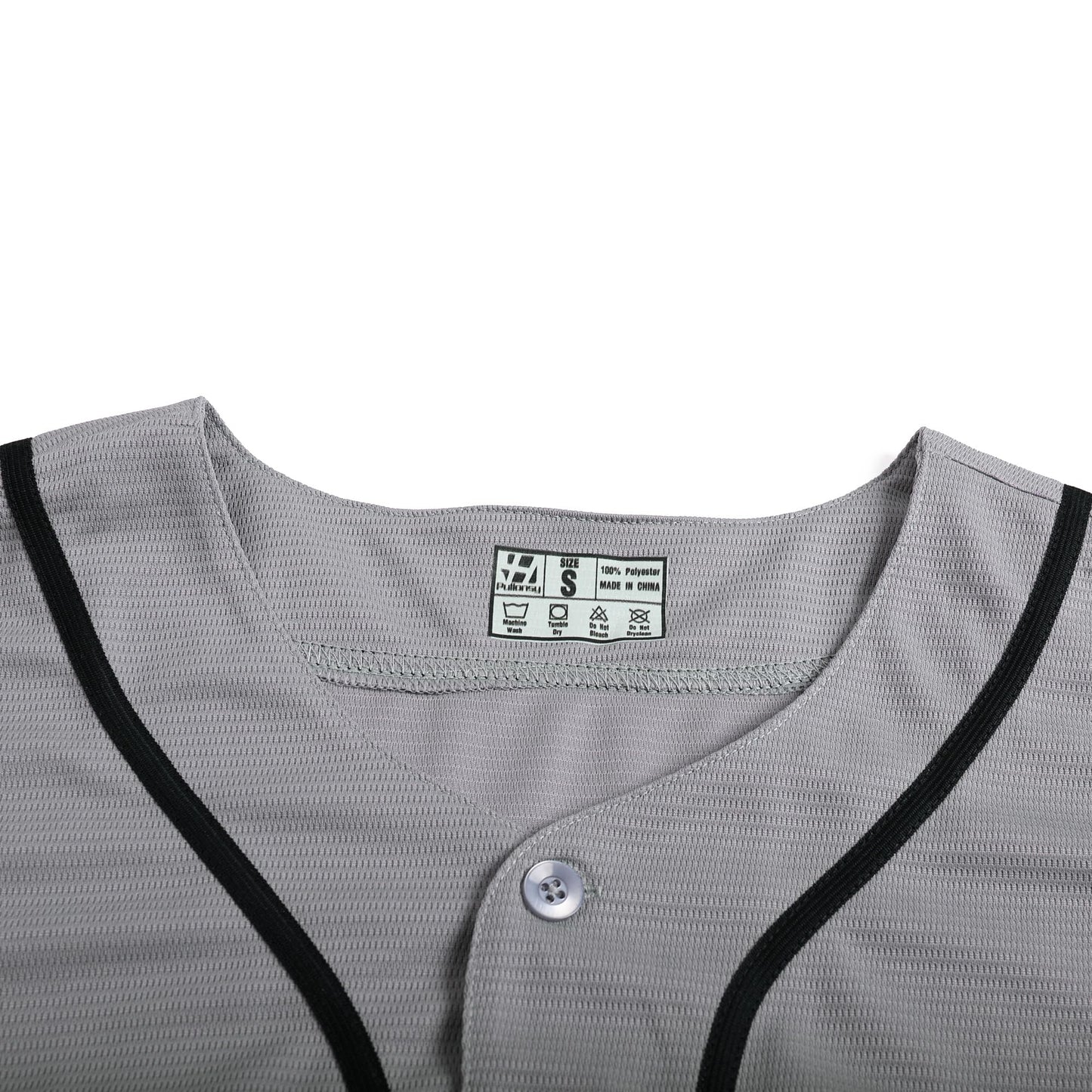 Pullonsy Men's Baseball Jersey for Adult Unisex Dad Son Sports Training Shirt Workout Gym Softball Outfits Halloween Tops,Black Stripe Grey Jersey,Size 3XL