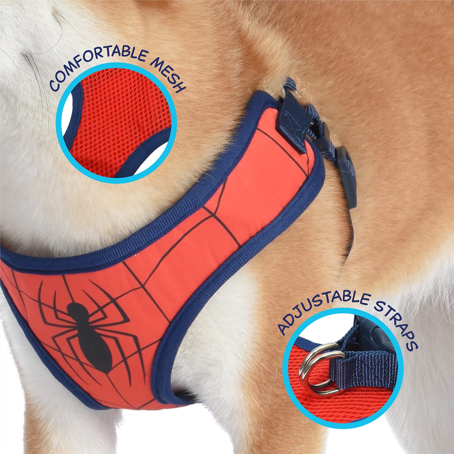 Marvel Comics Spiderman Superhero Dog Harness | No Pull, Red No Escape Vest for Large Dogs | Costume in Size Large (L)