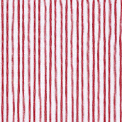 Cackleberry Home Red and White Ticking Stripe Woven Cotton Decorative Square Throw Pillow Case Covers 20 x 20 Inches, Set of 2