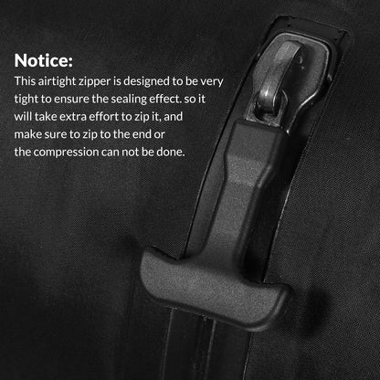Reusable TPU Travel Vacuum Compression Bags - Waterproof Space Saver Bags for Luggage, Suitcase, Backpack, Storage Organizer (No Pump Required, 2 Pack, Black)