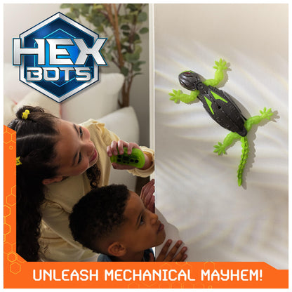 HEX BOTS Wall Crawler Gecko, Rechargeable Remote Control Robot Kids Toys, Climbs up Walls, RC Robot Toys for Boys & Girls Ages 4 & Up
