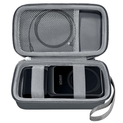 Case for Anker MagGo 3-in-1 Charging Station Qi2 Certified 15W MagSafe, Foldable Magnetic Wireless Stand Holder for Apple Watch USB-C Charger Cable, Portable Travel Storage Bag for Essentials, Black