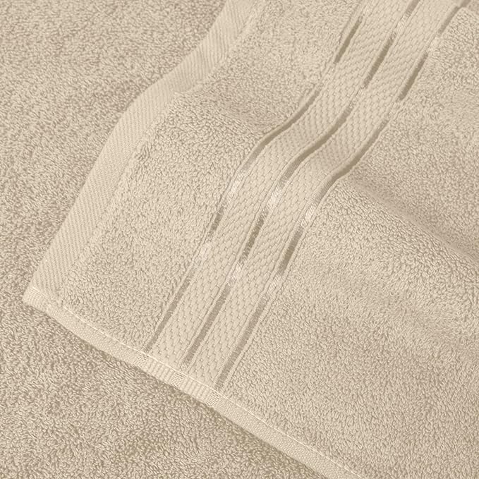 Elegant Comfort Three Line Popcorn Extra Large Luxury Bath Towel