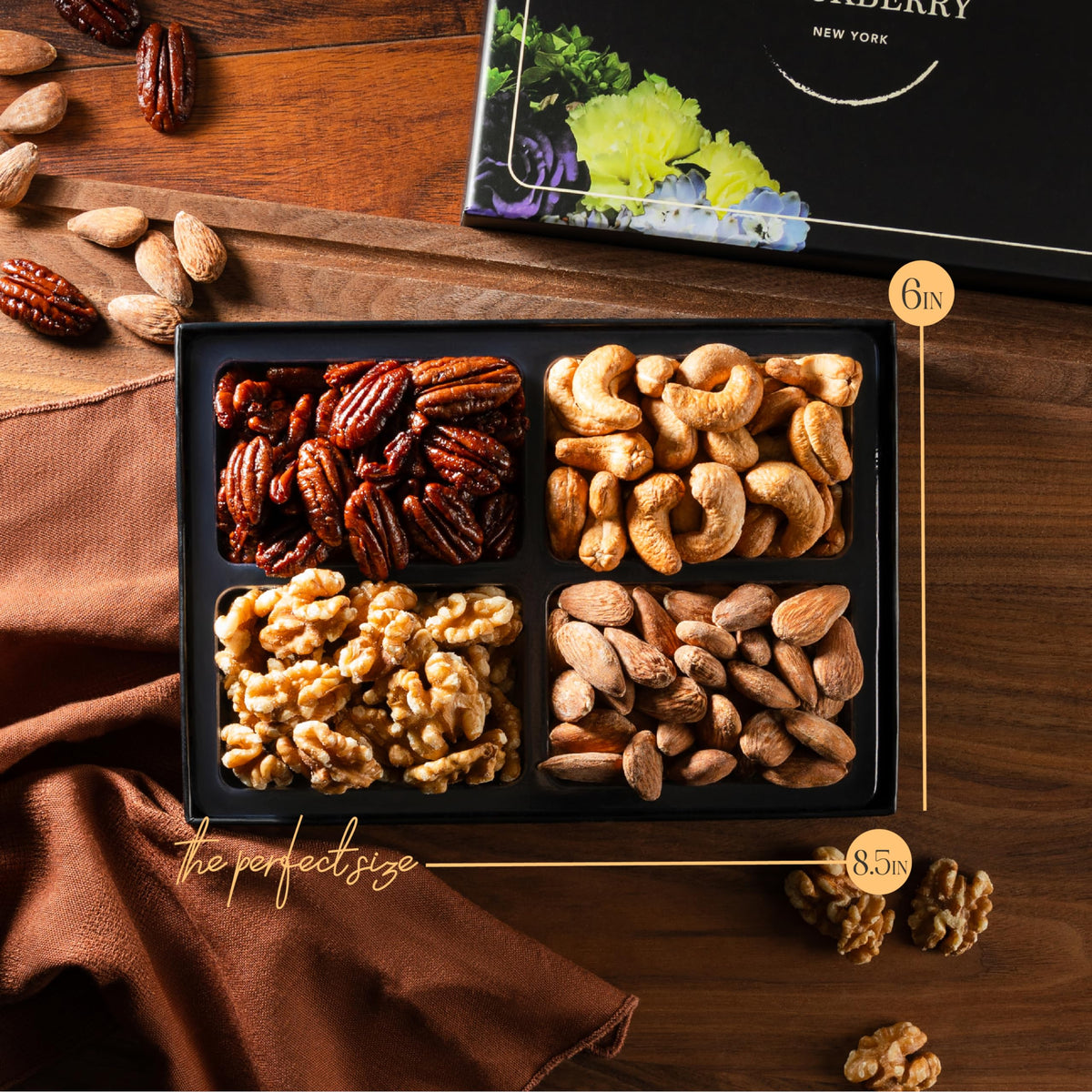 Variety Nuts Gift Basket, Nut Platter, Thanksgiving Gift Basket, Gift Box for Birthday. Anniversary, Get Well Gift, Gift for Him, Her and Family, Snackberry (1 Pack)