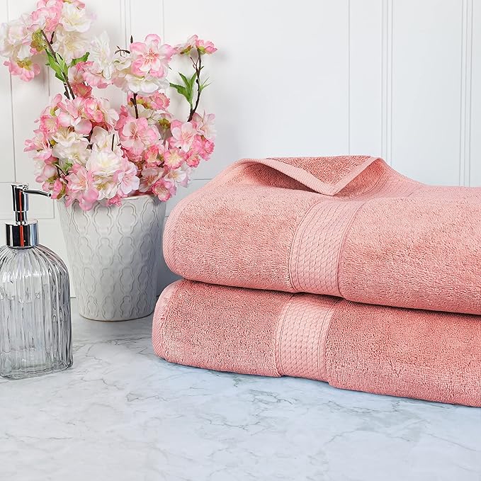 SUPERIOR Egyptian Cotton Pile Bath Sheet Set of 2, Ultra Soft Luxury Towels