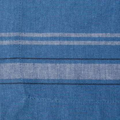 DII French Stripe Tabletop Collection Farmhouse Style Dining Table Linen Placemat Set, 13x19, Blue Chambray, 6 Piece