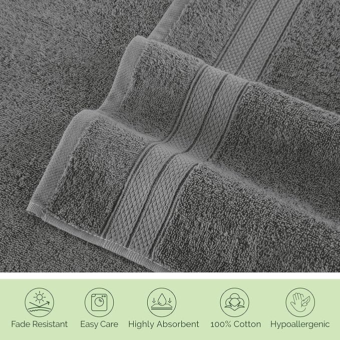 Elegant Comfort Luxury 6-Piece Towel Set, Premium Soft 100% Turkish Cotton