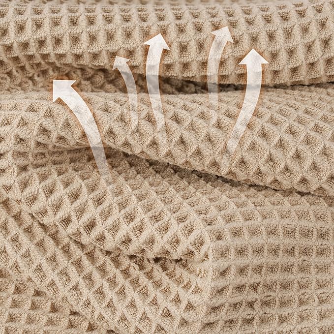 Microfiber Waffle Hand Towels, 4 Pieces, Fast Drying, Lint Free 430 GSM