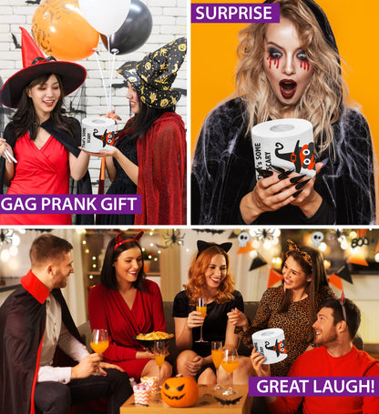 Printed TP That's Some Scary Sh*t Printed Toilet Paper Gag Gift – Scary Toilet Paper Roll for Surprise, Prank, Funny Novelty Gift for Spooky Haunted House Party Halloween Decoration – 500 Sheet