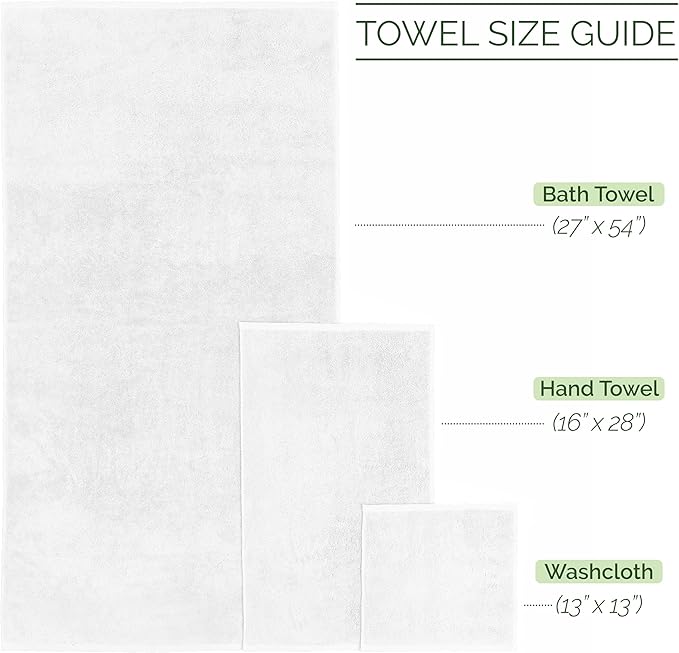 Elegant Comfort Luxury 6-Piece Towel Set, Premium Soft 100% Turkish Cotton