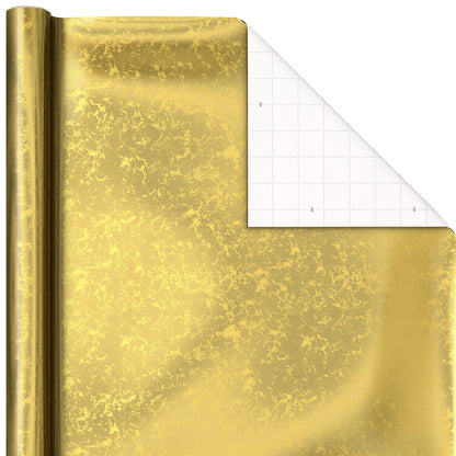 Hallmark Christmas Wrapping Paper Rolls, Metallic Foil Holiday Gift Wrap (Pack of 3: 60 sq. ft. ttl) Elegant Navy Blue and Gold for Christmas, Hanukkah, Weddings, Graduations