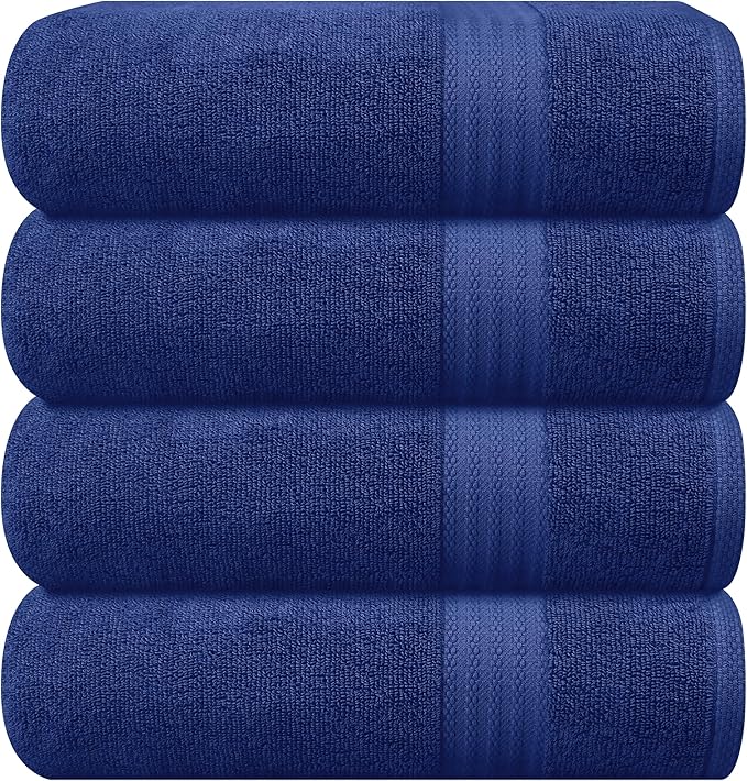 GLAMBURG Premium Cotton 4 Pack Bath Towel Set