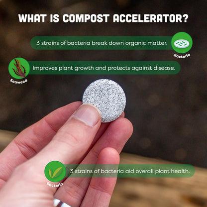 envii Compost Accelerator – Organic Compost Maker & Activator, Uses Natural Beneficial Bacteria to Speed up the Composting Process, Suitable for All Compost Bins 12 Tablets Treats 1,800L of Compost