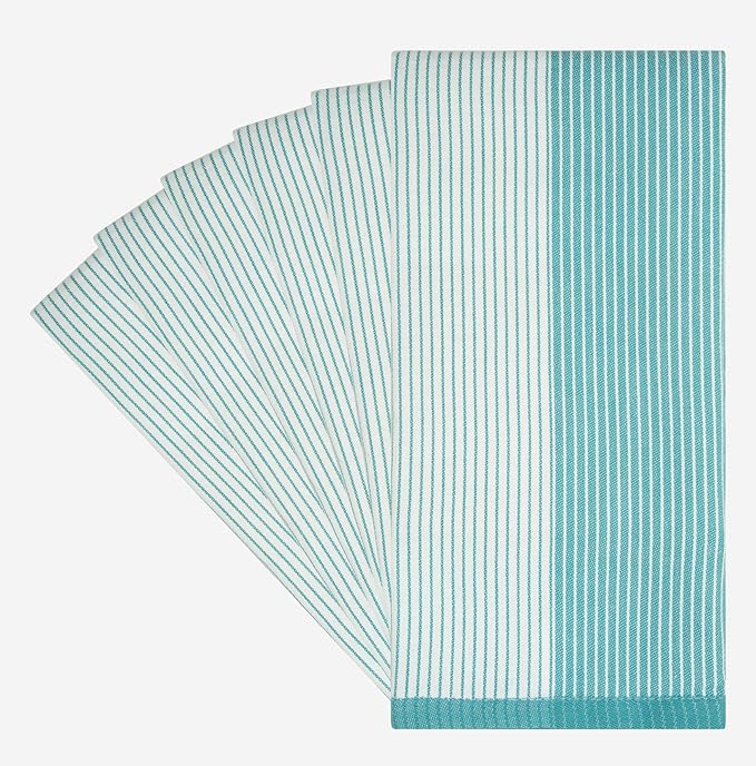 Premium Kitchen Towels | Yarn Dyed Flat Woven Stripe Kitchen Towel Set| 238 GSM
