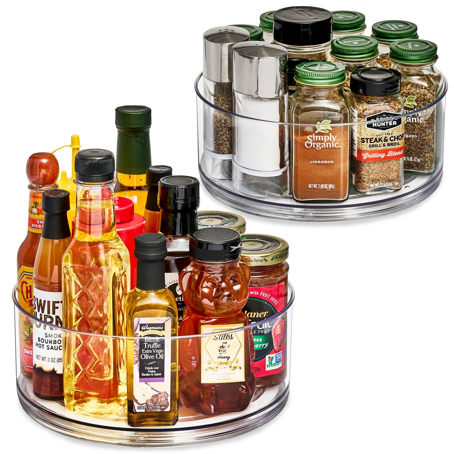 Sorbus 9 Inch Clear Lazy Susan Organizer, Turntable Organizer for Spice Organization for Cabinet, Lazy Susan Turntable for Kitchen, Home, Office, Closet, Classroom, Laundry Room Organization (2-Pack)