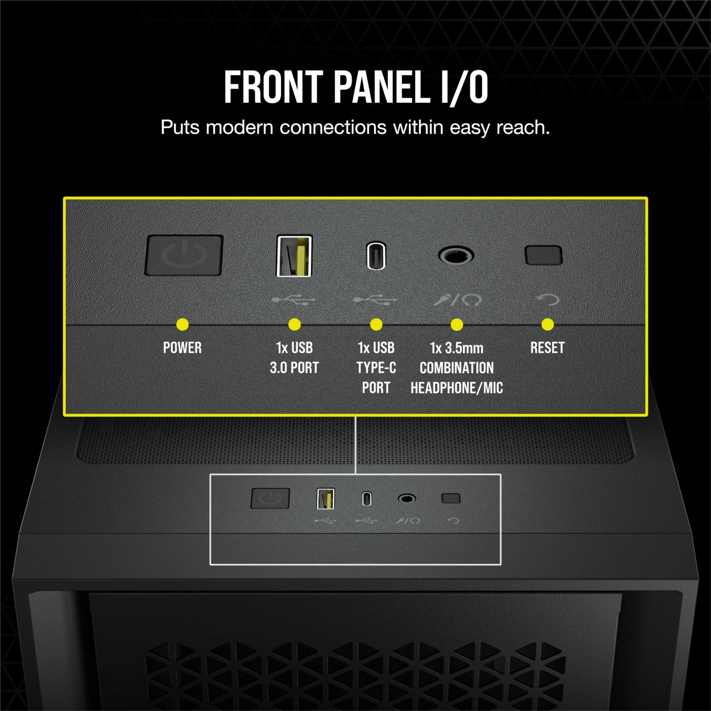 Corsair 4000D AIRFLOW Tempered Glass Mid-Tower ATX Case - High-Airflow - Cable Management System - Spacious Interior - Two Included 120 mm Fans - Black