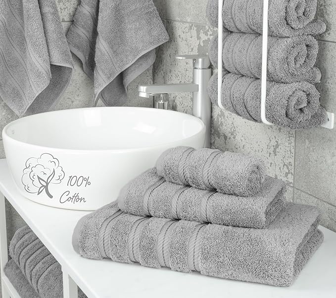 American Soft Linen Premium 3 Piece Towel Set, 1 Bath Towel 1 Hand Towel 1