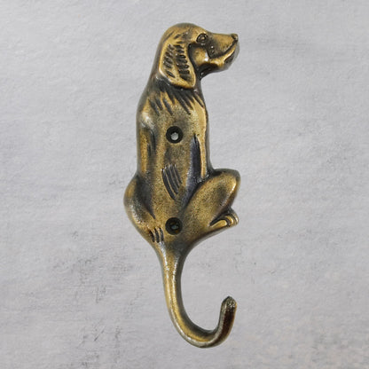 AYZCORP Set of 3 Cast Iron Dog Shape Coat Hooks Wall Art Decor-Dog Shape Hangers and Key Holder-Clothes Rack and Backpack Hanger-Coat Hooks Home Decor for Storage, Living Room,Hallway (Antique Finish)