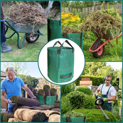 Singwow Heavy Duty Garden Bags - 500L x 2 Reusable Sacks with Handles, Ideal for Collecting Waste, Leaves and Grass