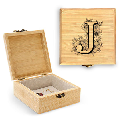 BJDAMAI Trinket Keepsake Decorative Memory Jewelry Storage Box, Personalized Cute Cool Novelty Mini Practical Trendy Tiny Artsy Western Country Gifts (Letter J)