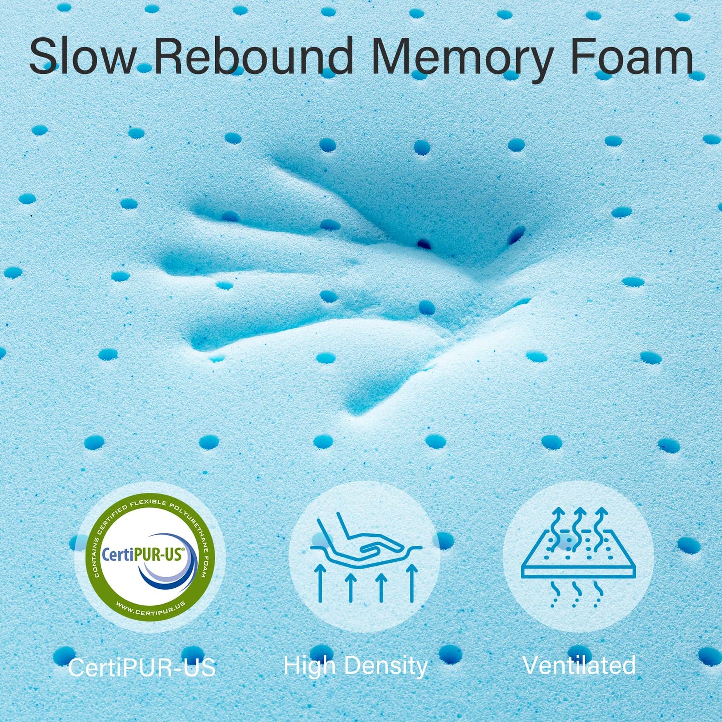 Maxzzz Full Mattress Topper,3 Inch Ventilated Design Memory Foam Queen Mattress Topper,Cooling Gel Infused Swirl Foam Pad for Pressure Relief Back Pain, CertiPUR-US Certified