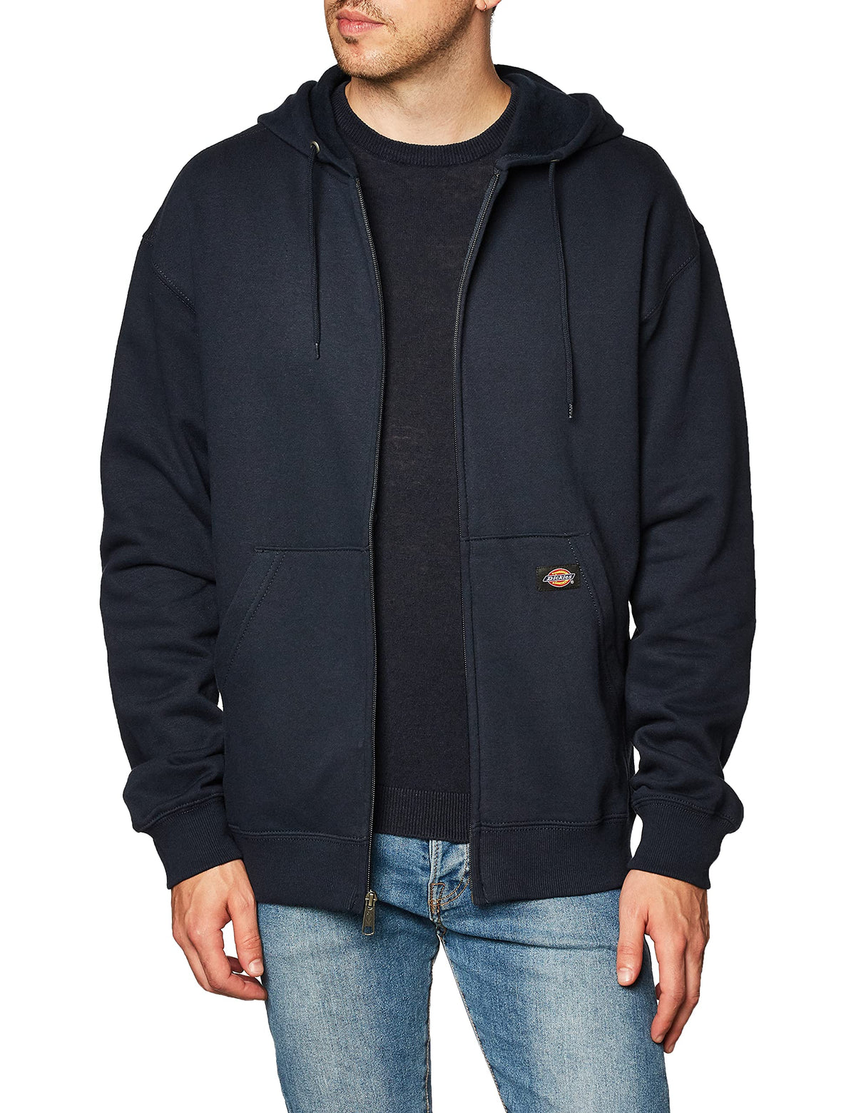 Dickies Men's Full Zip Fleece Hoodie, Dark Navy, 2X-Large