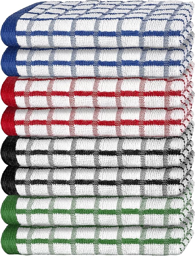 Premium Dish Towels for Kitchen, 8 Pack, 16x26