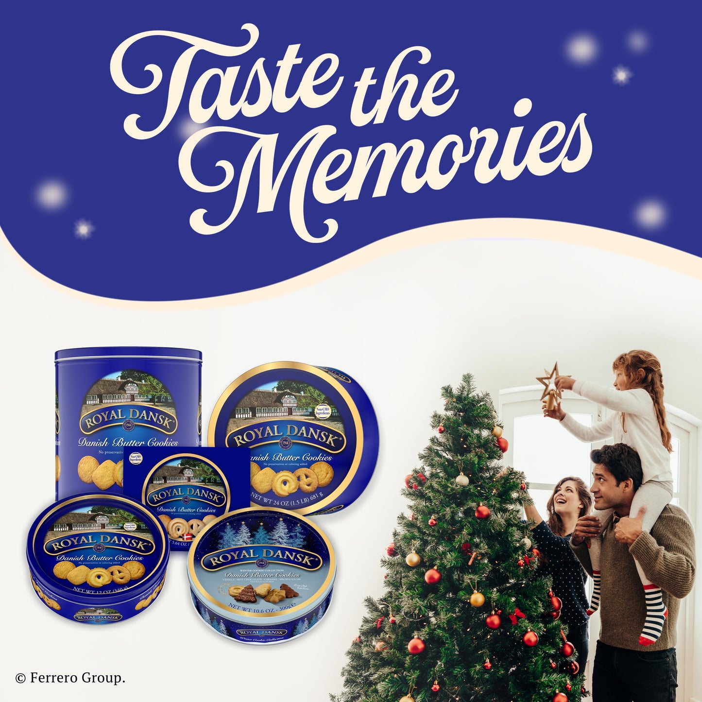 Royal Dansk Danish Butter Cookies, Holiday Cookie 4 Pack, Gift Tin, 45.2 oz