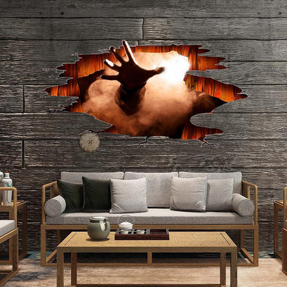 Scary Halloween Floor Decals 3D Ghost Hand Scratching Floor Wall Srtickers for Living Room, Spooky Indoor Art Decals Halloween Decorations for Bar Pub Bedroom
