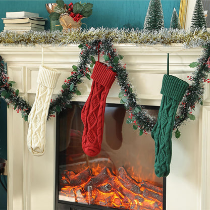 Mr. Pen- Christmas Stockings 6 Pack, 18" Cable Knit Stockings for Christmas, Cable Knit Christmas Stocking for Christmas, Large Stockings Christmas 6 pack, Knit Stockings Christmas, Red, Cream & Green