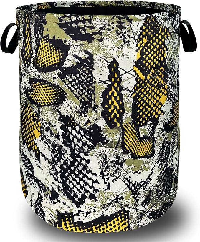 Retro Snake Texture Laundry Hamper Animal Snake Colorful Laundry Basket