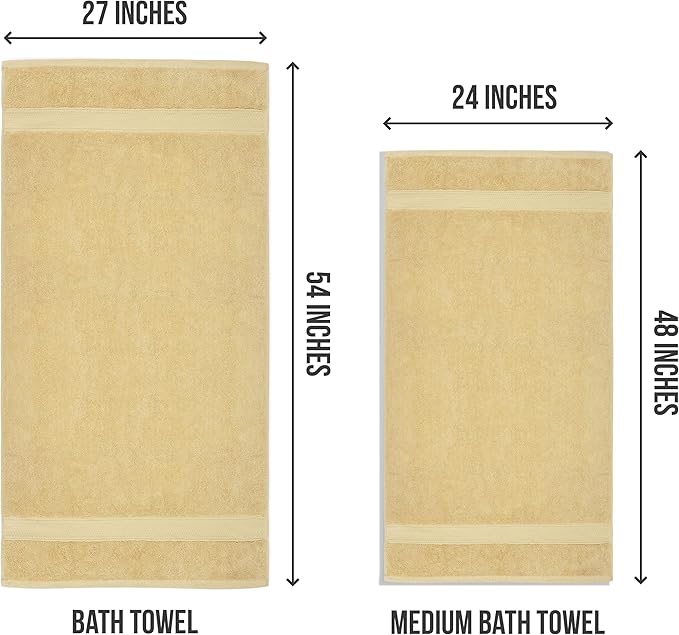 Utopia Towels 6 Pack Medium Bath Towel Set, 24 by 48 Inches, 500 GSM 100% Ring