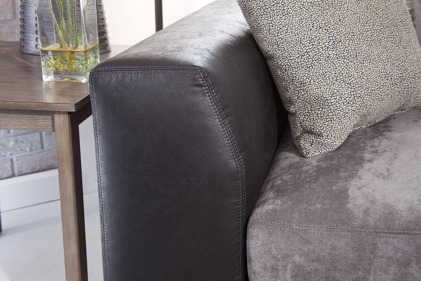 American Furniture Classics Casual Comfort Charcoal & Black L Shaped Sectional