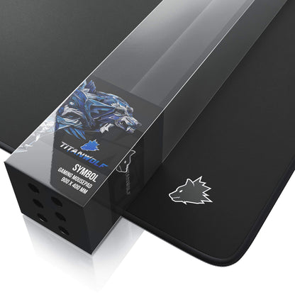 TITANWOLF - XXL Speed Gaming Mouse Mat Mouse Pad - Extra Large 900 x 400 x 4mm - Water-Resistant Mousepad with Non-Slip Rubber Base - Smooth Cloth Surface - Black