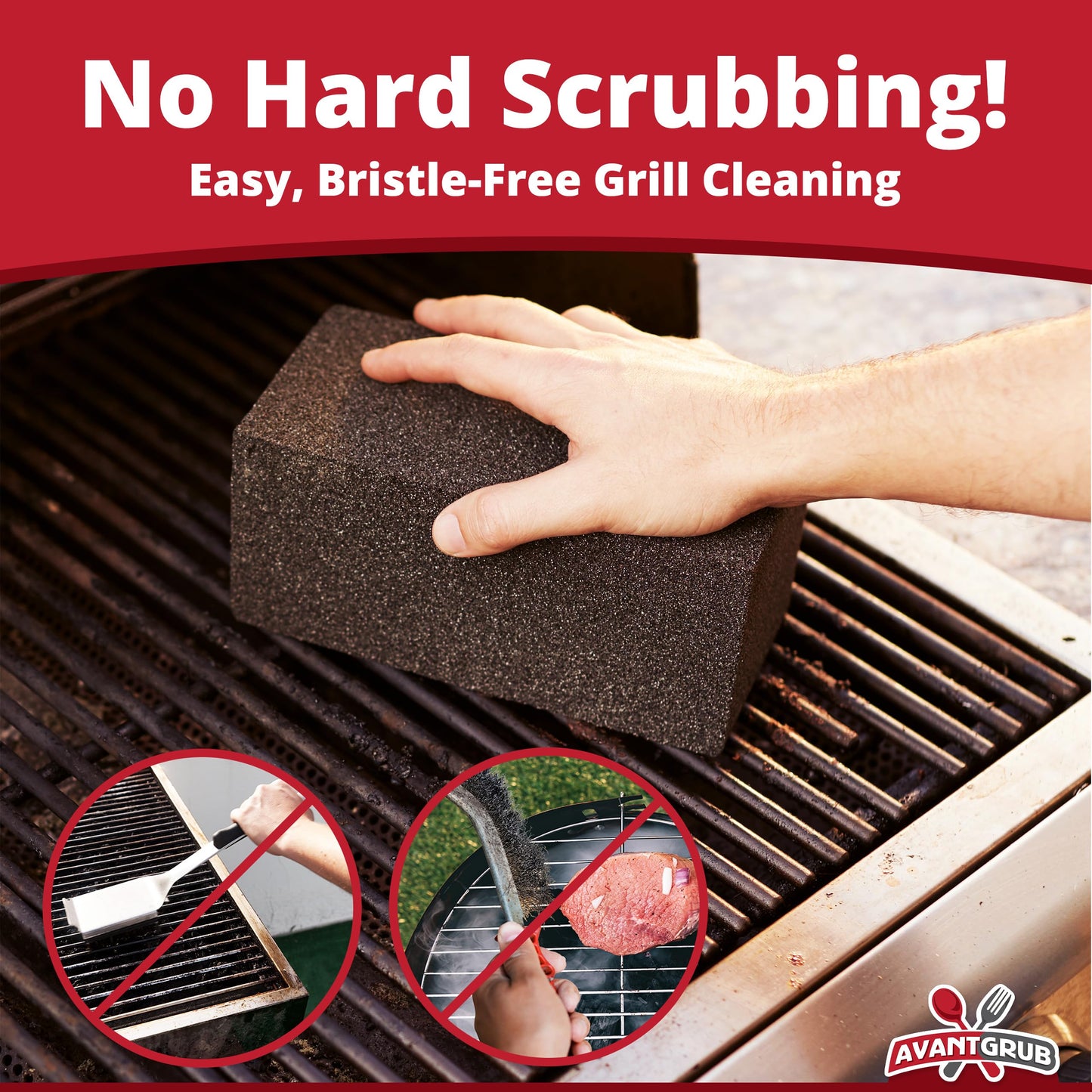 Heavy Duty Grill Cleaning Brick 1 Pack. Commercial Grade Pumice Stone Tool Cleans & Sanitizes Restaurant Flat Top Grills or Griddles. Remove Grease Stains and Dirt Without Harsh Chemicals or Abrasives