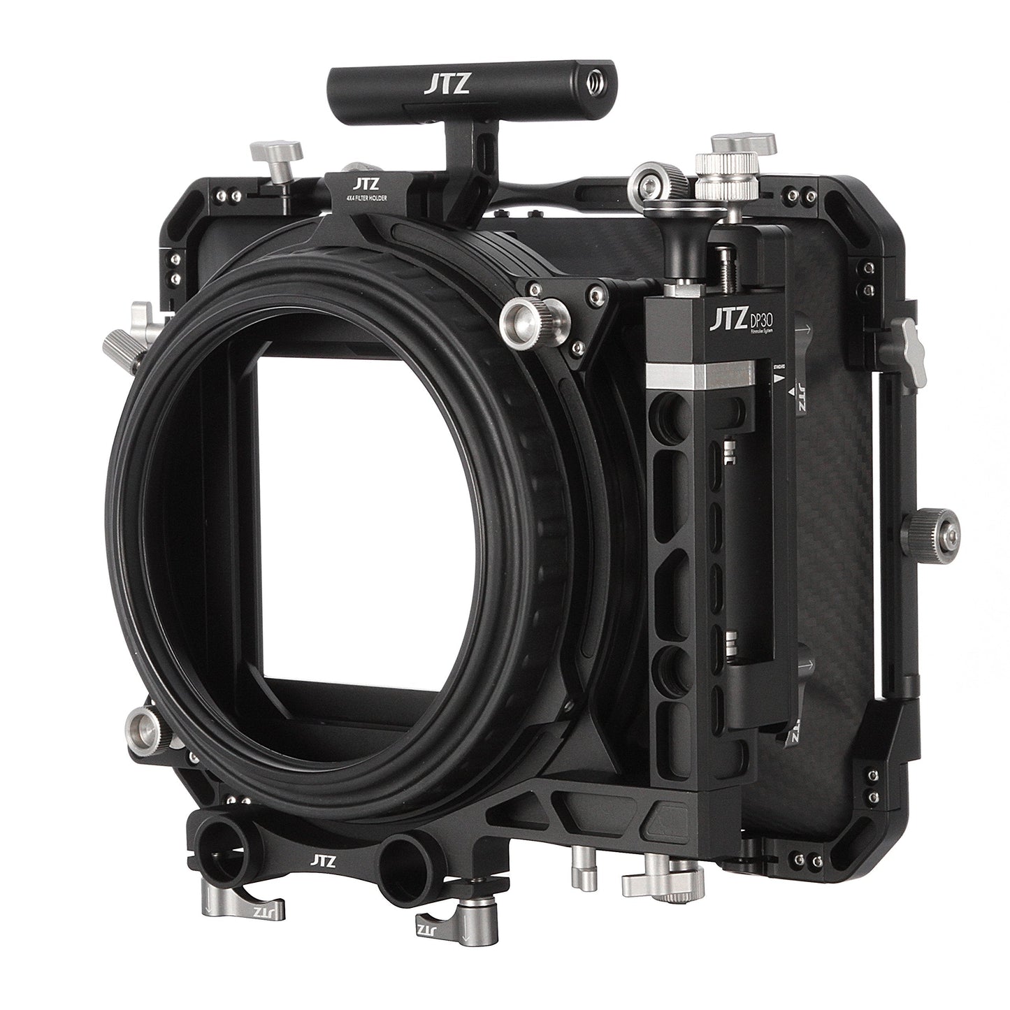 JTZ DP30 Cine Lens Carbon Fiber 4x4 Swing-Away Matte Box with 15mm/19mm Rod Rail Rig for Sony FS5 FS7 ARRI RED Canon C100 C200 C300 BM D Blackmagic BMPCC BMCC Pocket Cinema Panasonic Camera