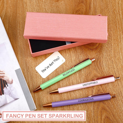 Lestp Fancy Pens Sets for Women Office Inspirational Gifts for Coworkers Boss Employee Nice Cute Pen Set Client Teacher Motivational Gift Essentials Colleges Positive Encourage Gifts New Jobs Gift