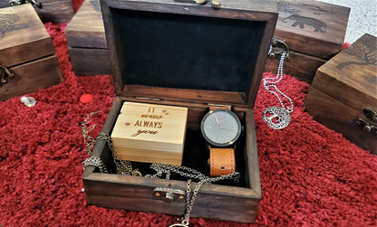 Engraved Wooden Tarot Box for Cards Crystal Holder | Sun and Moon Fortune Telling Astrology Trinket Keepsake Box. Fengshui Luck Talisman Decorative Gift Case/Holder