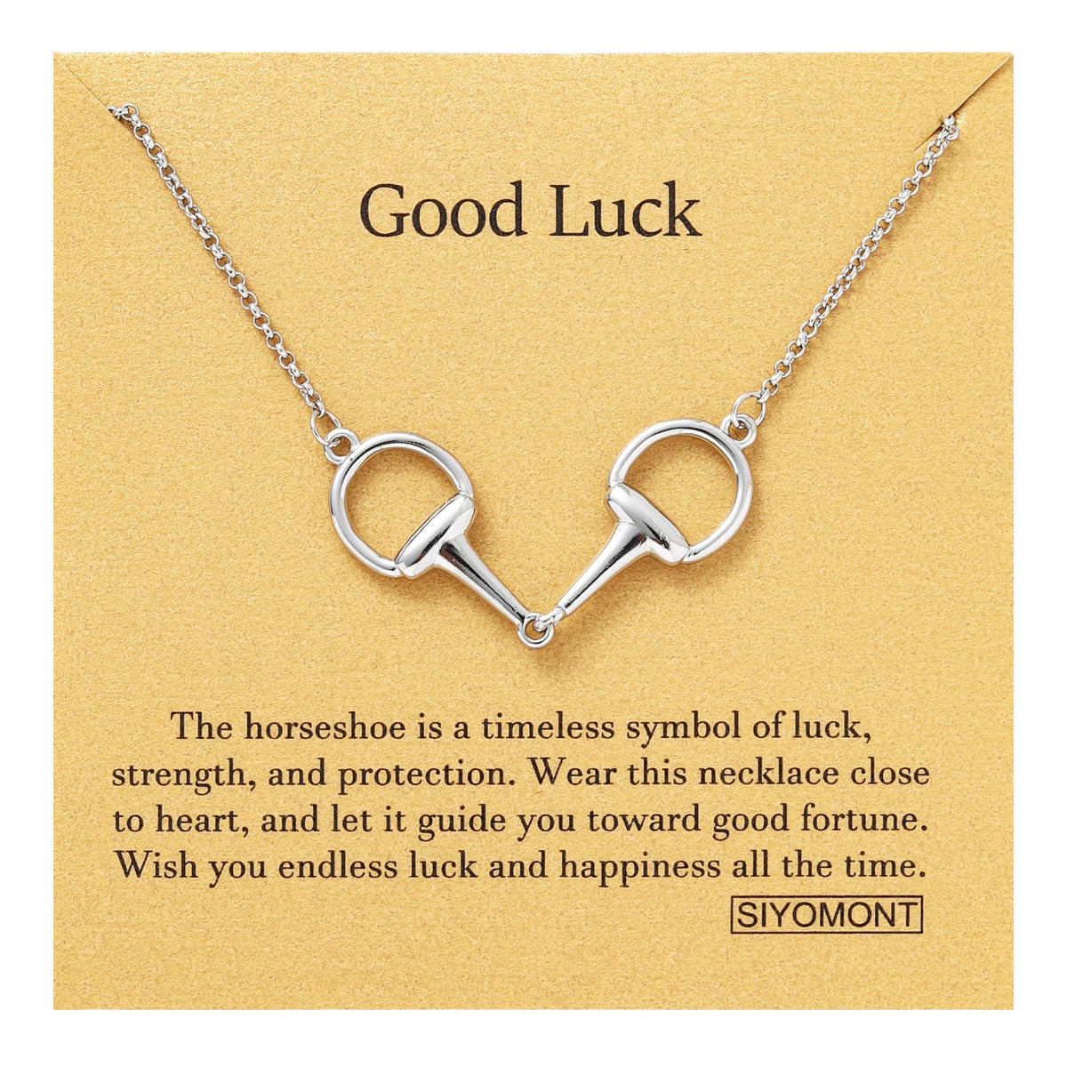 SIYOMONT Horse Necklace 14K Gold Plated Snaffle Bit Snaffle Bit Pendant Necklace Jewelry Gift for Women(S)