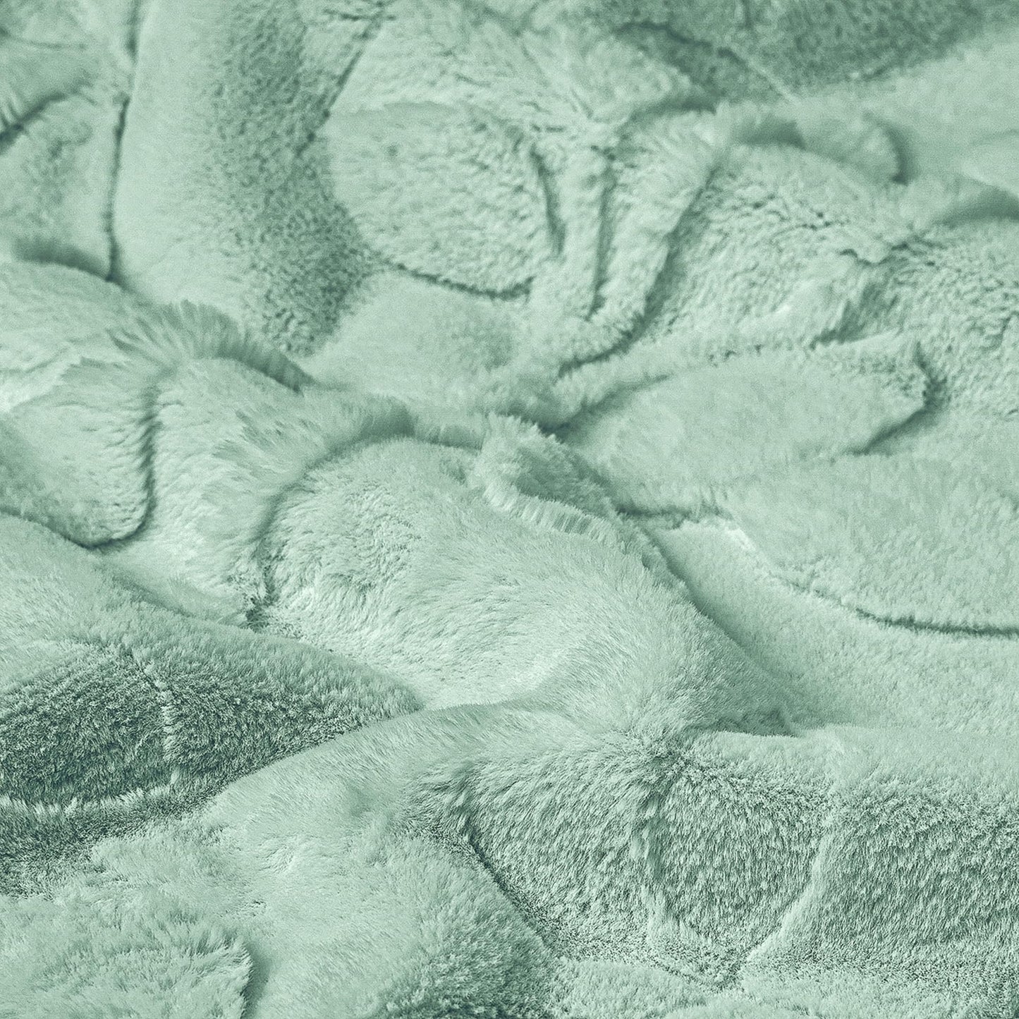 Northwest HGTV Luxuriously Soft Faux Fur Throw Blanket, Triple Jacquard Carved Design with Micro Mink Reverse, Plush Layer for Bed, Couch, Sofa, Living Room, Travel, or Gift, 50 x 70 inches, Green
