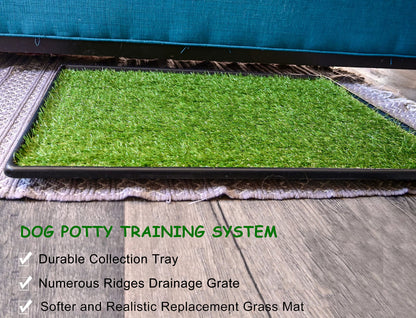 PICK FOR LIFE Dog Grass Toilet, Large size 51 x 63.5 cm, Indoor Outdoor Dog Potty Systems, Portable Toilet with Fake Grass and Tray, Reusable Trainer Tray for Puppy Training
