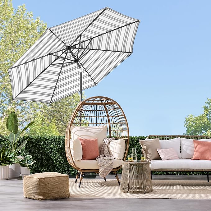 Best Choice Products 10ft Solar Polyester LED Lighted Patio Umbrella w/Tilt Adjustment and UV-Resistant Fabric