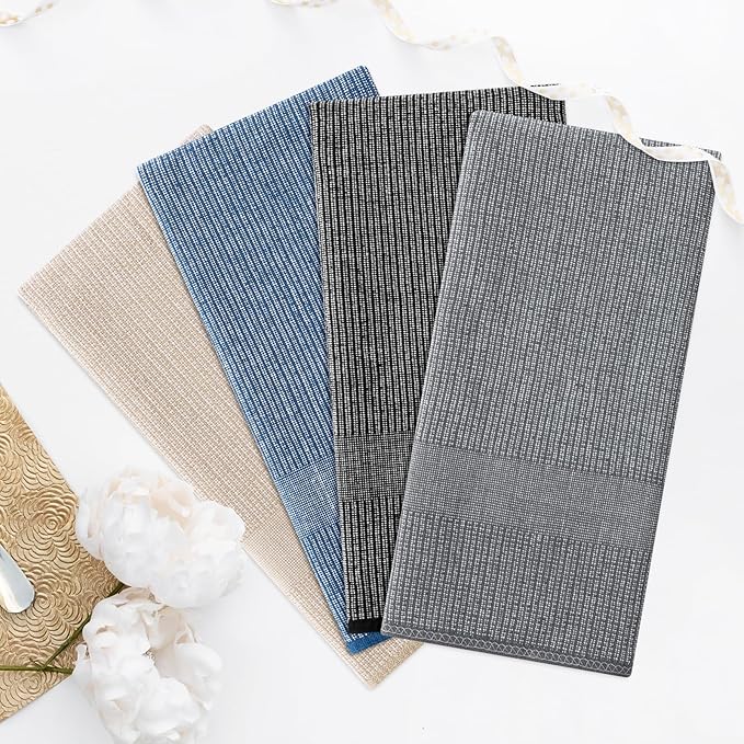 Homaxy Premium Kitchen Towels, Large Cotton Kitchen Hand Towels, Flat and Terry