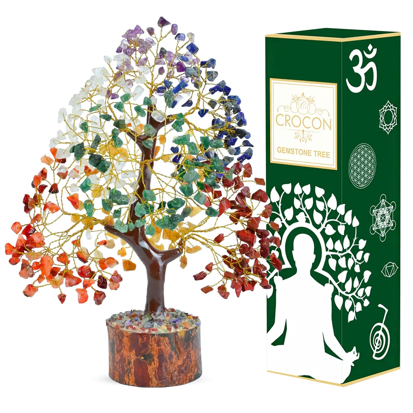 Seven Chakra Crystal Tree Birthday Gifts for Women & men, Crystal Tree of Life Sister birthday gifts Home Decor Healing Crystals Gifts for Mom Positive Energy New Home House Warming Gift Women