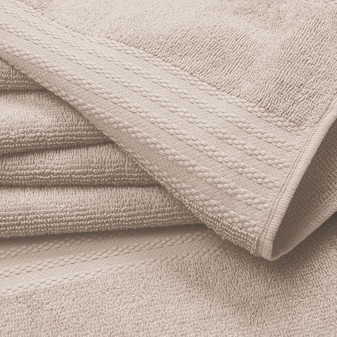 GLAMBURG Ultra Soft 6-Piece Hand Towel Set 16x28-100% Ringspun Cotton