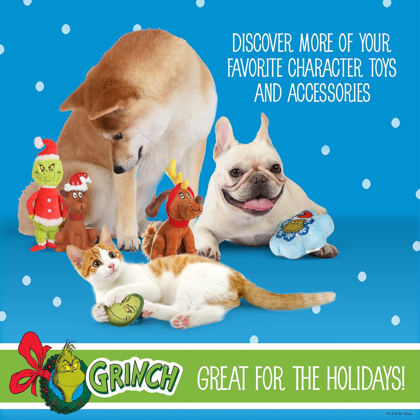 Dr. Seuss for Pets How The Gr Stole Christmas 14 " Heart Rope Toy for Dogs | Squeaky Dog Toys, Rope Dog Toys, Holiday Toys for Dogs, Pet Christmas Stocking Gifts | The Gr Dog Toys (FF25748)
